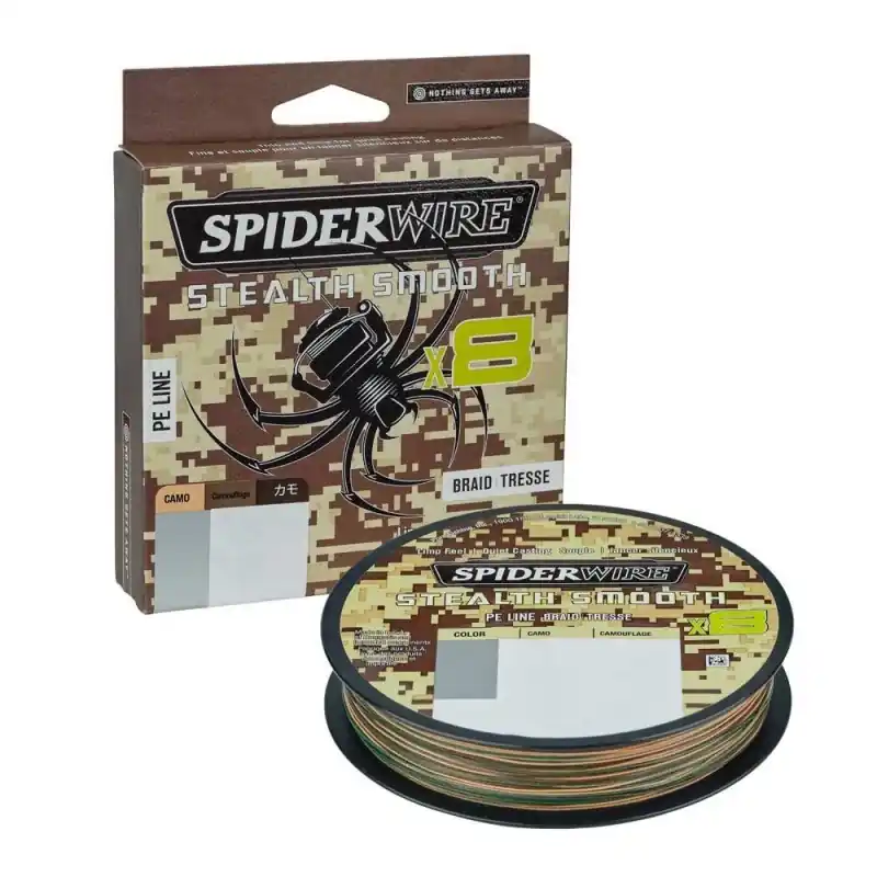 TRESSE CAMO BROWN SPIDERWIRE STEALTH SMOOTH X8 0.29 MM 300 M 26.4 kg Bon Plan
