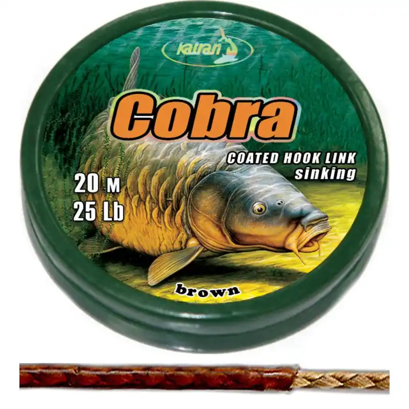 KATRAN COATED HOOK LINKS COBRA 25 LBS 20 M BROWN Dernier Modèle