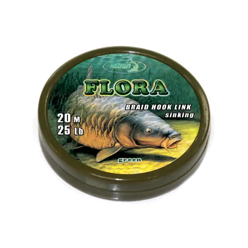 KATRAN BRAIDED HOOK LINKS FLORA 25 LBS 20 M GREEN Haute Qualité