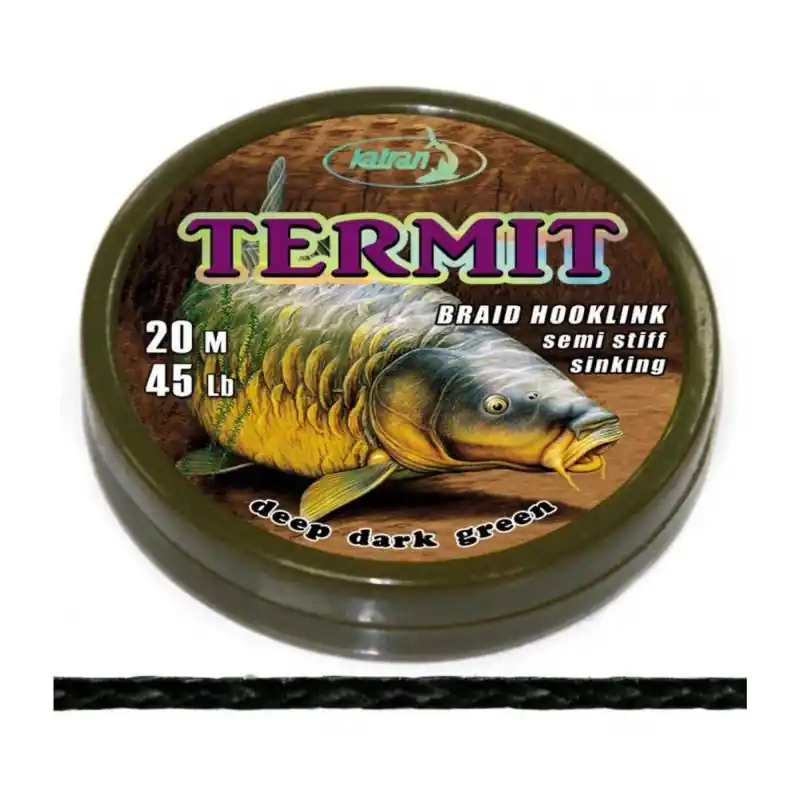 Solde KATRAN BRAIDED LINKS TERMIT 35 LBS 20 M DEEP DARK GREEN