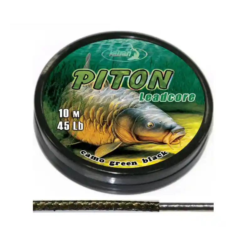KATRAN PITON LEADCORE 10 M 45 LB CAMO GREEN BLACK Dernier Modèle