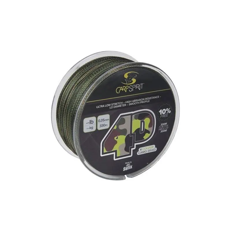 CARPSPIRIT TRESSE 4D CAMO BRAID 0.26 MM 15KG 3200M Prix Cassé