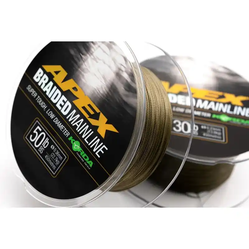 Top Vente KORDA APEX BRAIDED MAINLINE 50 LBS/22.7KG/0.36MM/450M