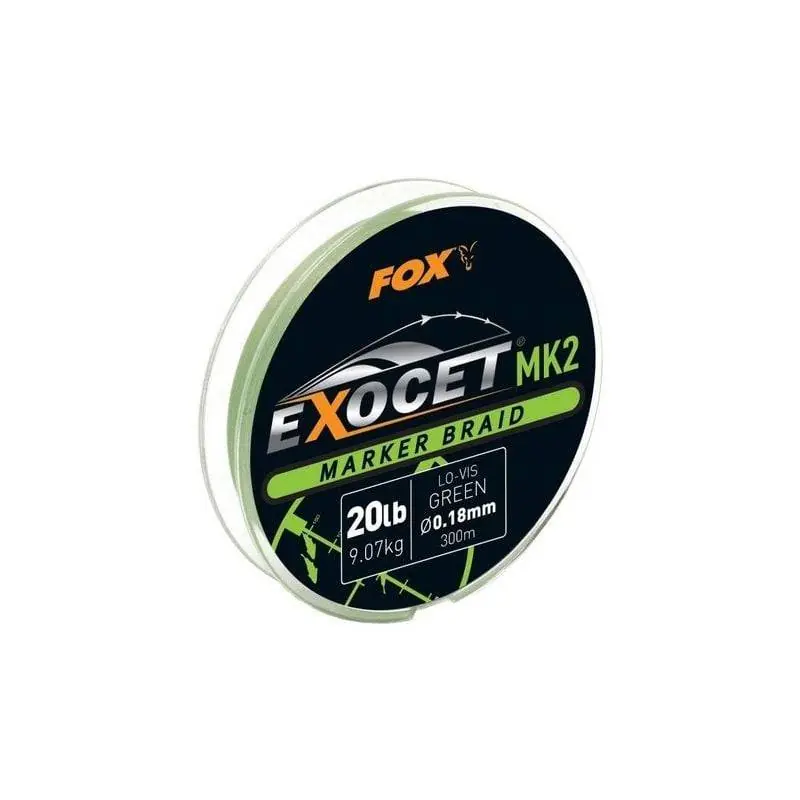 Promotion Saisonnière Fox Exocet MK2 Spod & Marker Braid - 0.18mm/20lb x 300m MARKER - Green