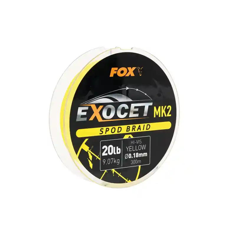 Bon Marché Fox Exocet MK2 Spod & Marker Braid - 0.18mm/20lb x 300m Spod - Yellow