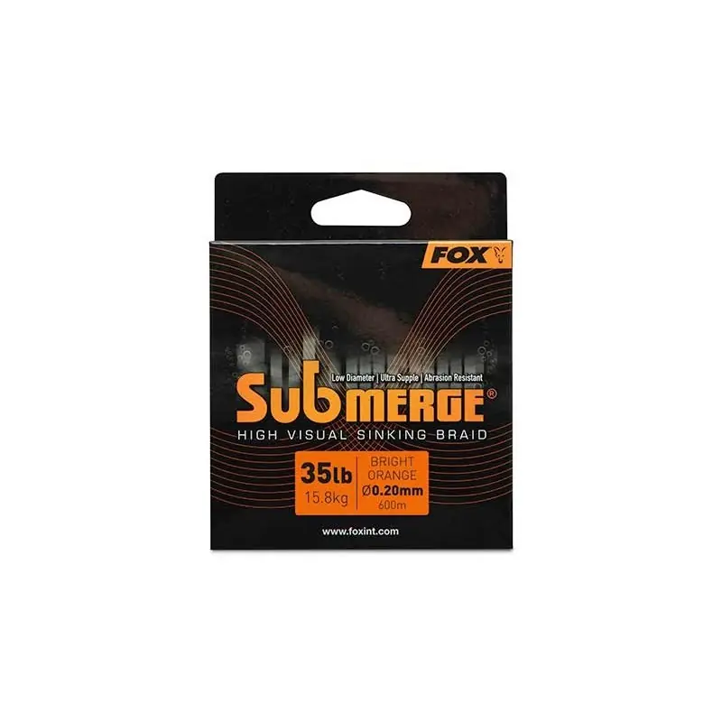 Fox Submerge Orange sinking braid x 600m 0.25mm 45lb/20.4kg Nouveauté