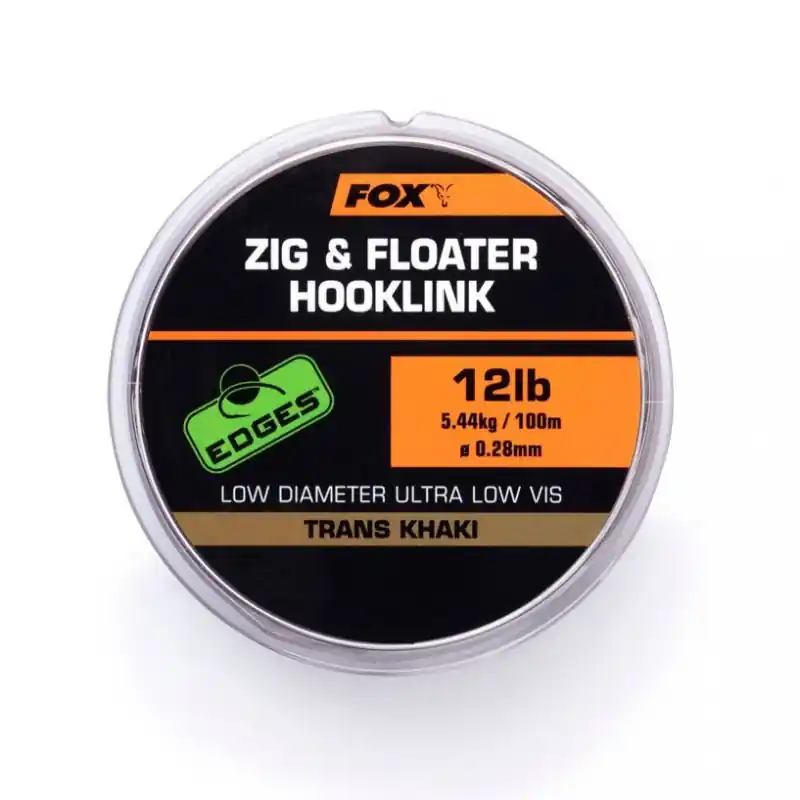 Nouvelle Collection Fox Edges Zig And Floater Hooklink Trans Khaki 12lb - 0.28mm x100m