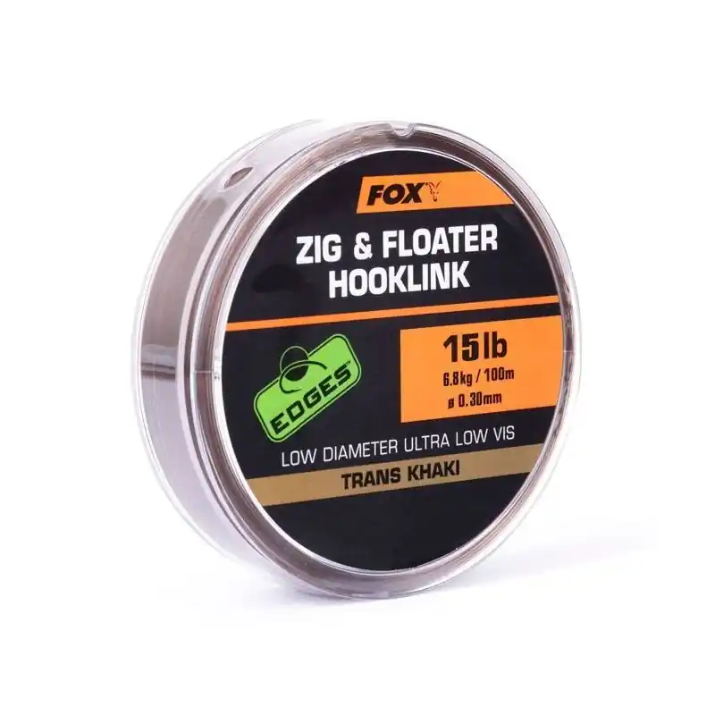 Livraison Express Fox Edges Zig And Floater Hooklink Trans Khaki 15lb - 0.30mm x100m