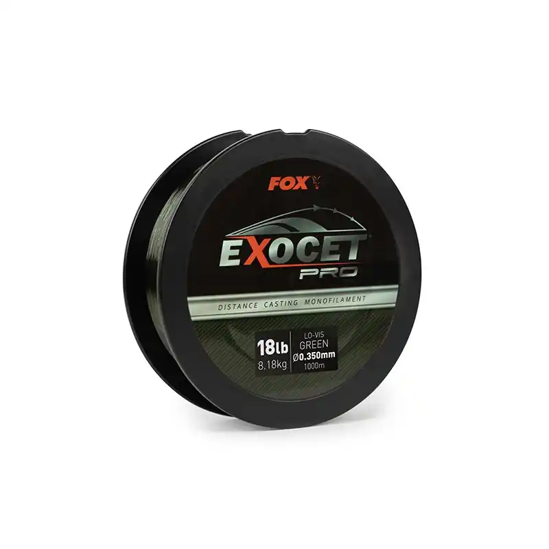 Fox Exocet Pro Mono (Lo-vis Green) 0.350mm 18lbs/8.18kgs 1000m Quantité Limitée