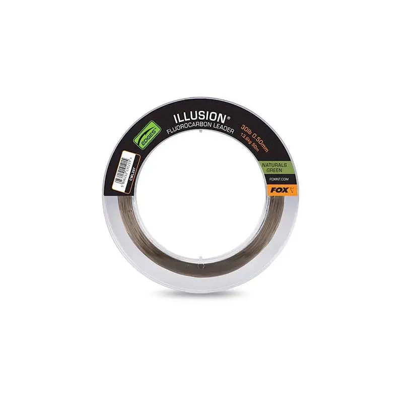 Must-Have Fox Illusion Fluorocarbon Leader 30lb 13.6kg 0.50mm x 50m - Naturals Green
