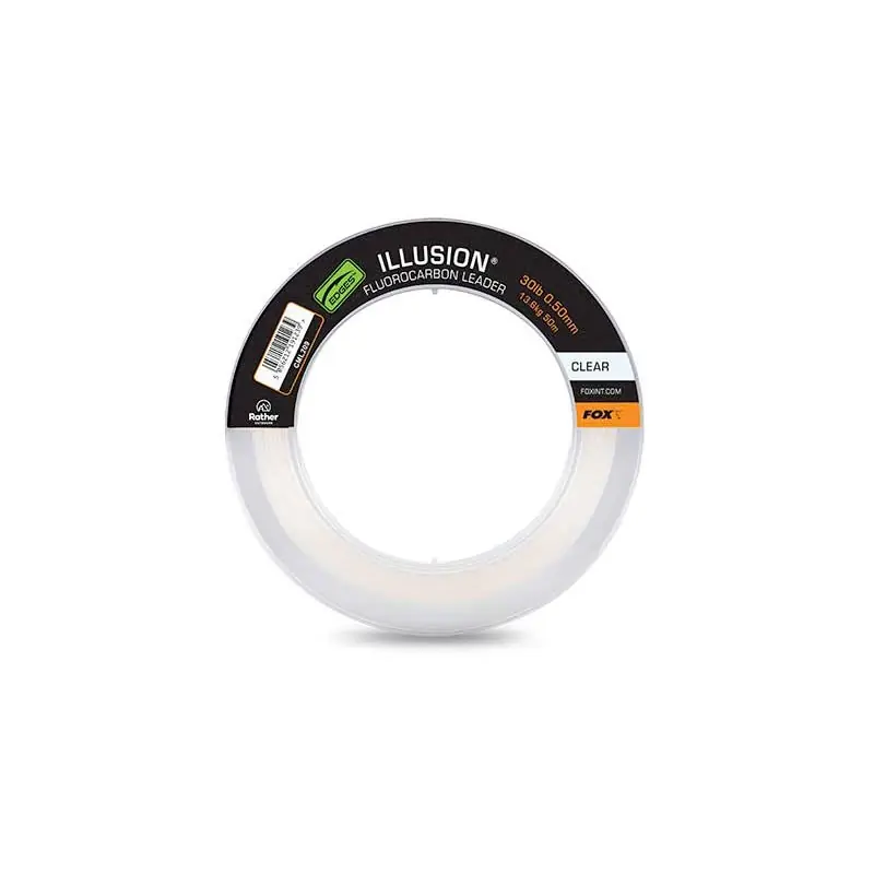 Fox Illusion Fluorocarbon Leader 30lb/13.6kg 0.50mm x 50m - Clear Dernier Modèle