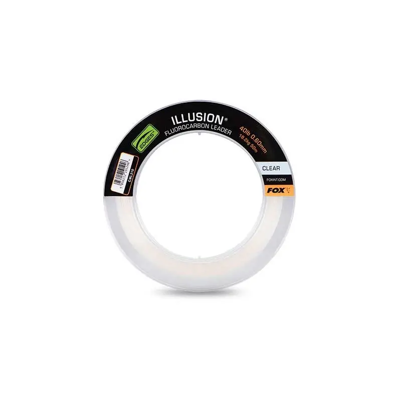 Fox Illusion Fluorocarbon Leader 40lb/18.2kg 0.60mm x 50m - Clear Authentique