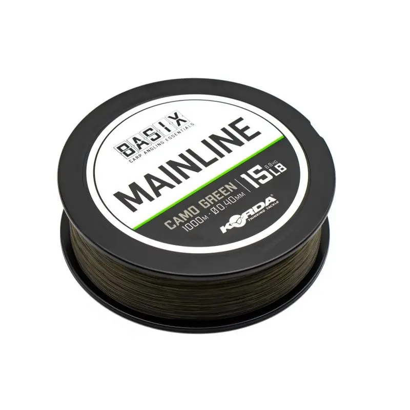 Korda Basix MainLine 15lb/0.40mm 1000m Camo Green Satisfait Ou Remboursé