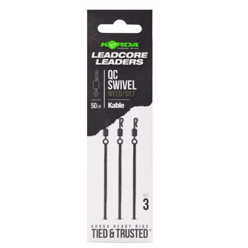 Korda Kable Leadcore Leader QC Swivel Weed 50cm Acheter Direct