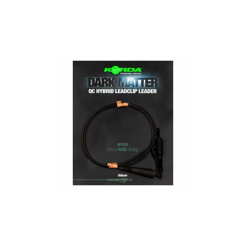 Bon Plan Korda Dark Matter Leader 50 cm QC Hybrid Clip Weed