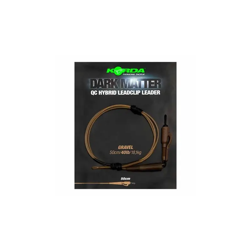 Nouvel Arrivage Korda Dark Matter Leader 50 cm QC Hybrid Clip Gravel