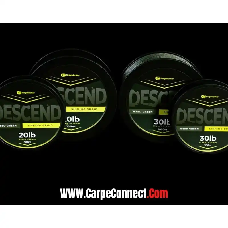 Nouveauté RIDGE MONKEY DESCEND SINKING BRAID 0.28 MM 20 LBS 1000 M