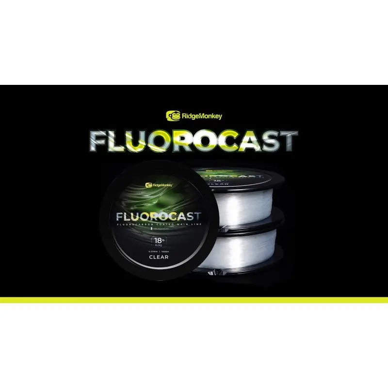 RIDGE MONKEY FLUOROCAST FLUORO COATED MAINLINE 0.33 MM 15 LBS 6.8 KG 1000 M Offre Exclusive
