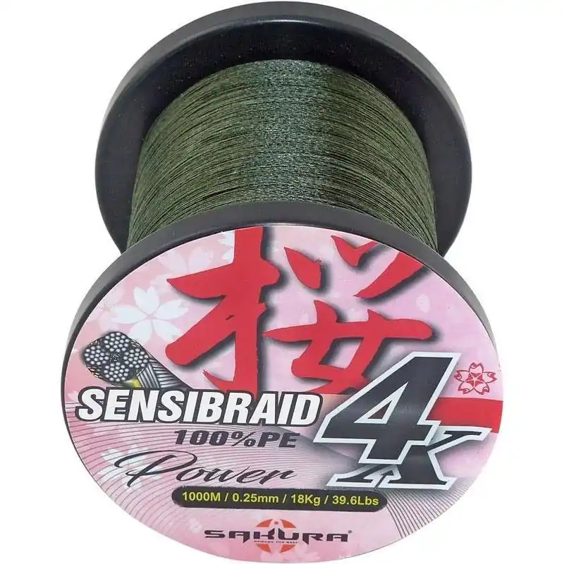 PROWESS SAKURA SENSIBRAID GREEN 4 BRINS 1000 M 20/100 14 KG Paiement Sécurisé