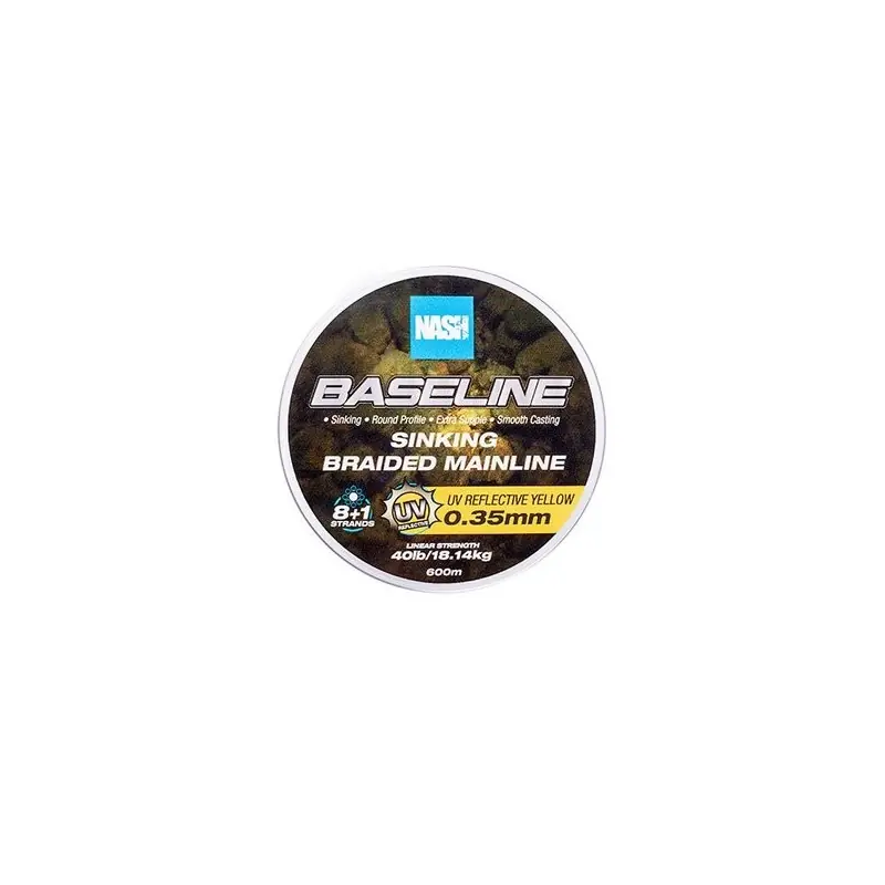NASH BASELINE SINKING BRAID UV YELLOW 0.35MM 600 M Authentique