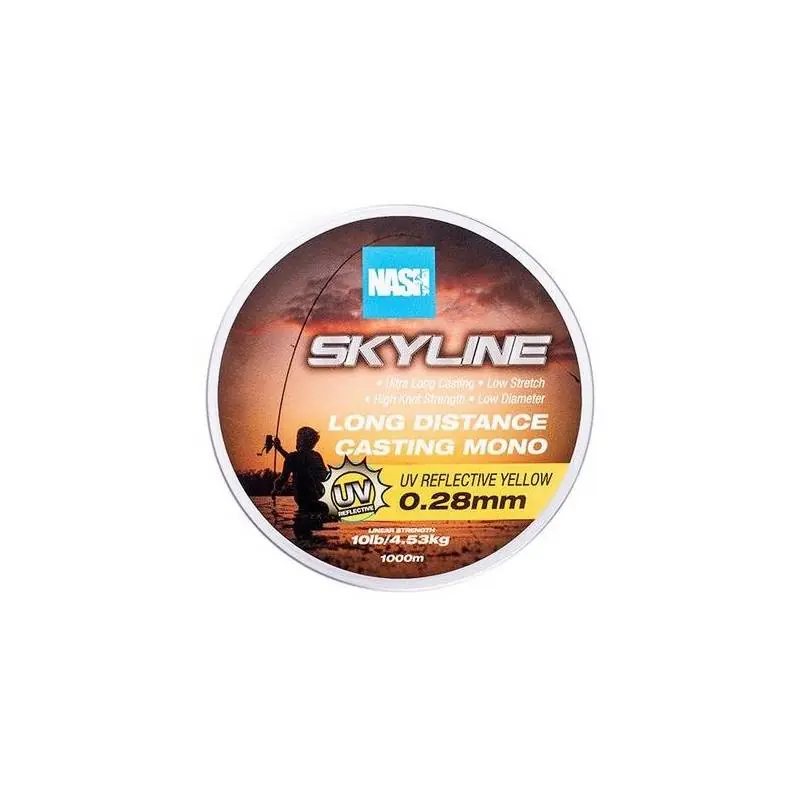 Certifié Nash Skyline Mono UV Yellow 10lb 0.28mm 1000m
